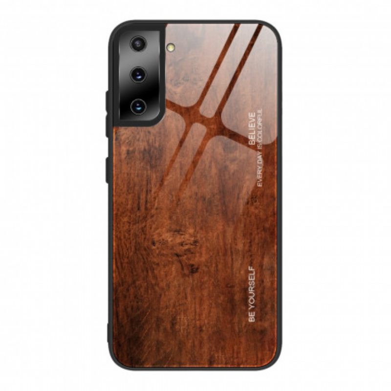 Kuori Samsung Galaxy S21 Plus 5G Wood Design Karkaistu Lasi