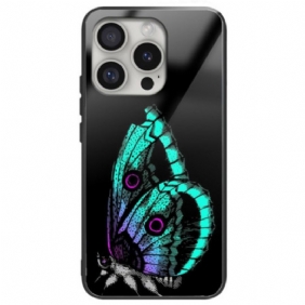 Kuori iPhone 16 Pro Green Butterfly Karkaistu Lasi