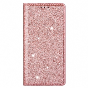 Nahkakotelo iPhone 16 Pro Glitteriä Suojakuori