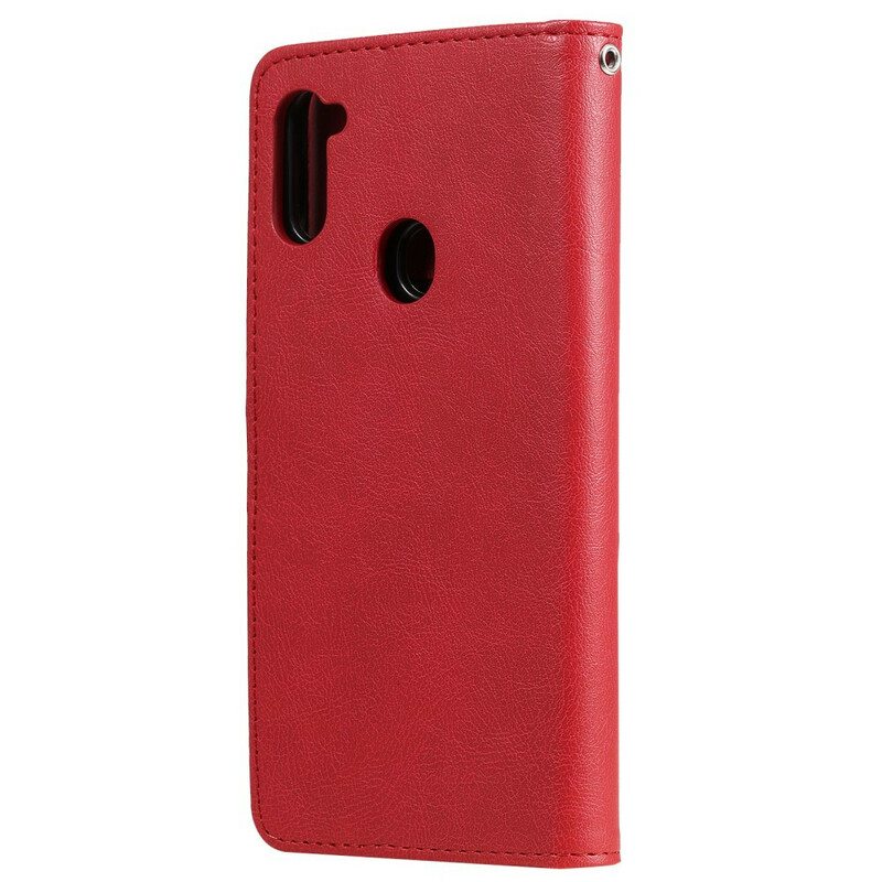 Case Nahkakotelo Samsung Galaxy M11 Irrotettava Ja Kaulanauha