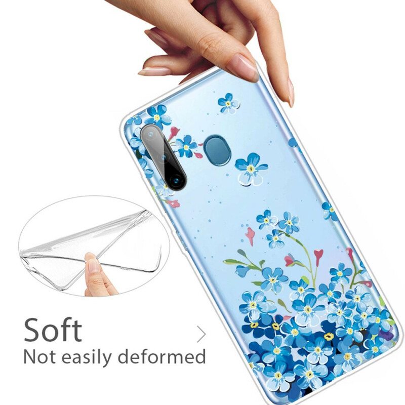 Case Samsung Galaxy M11 Sinisiä Kukkia