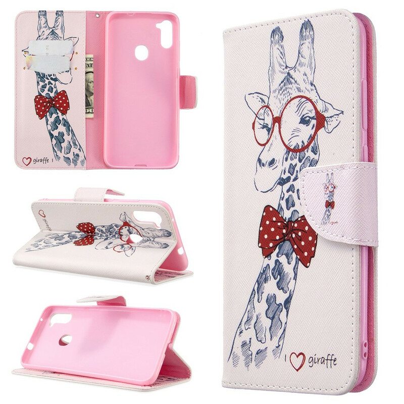 Flip Case Samsung Galaxy M11 Taitava Kirahvi