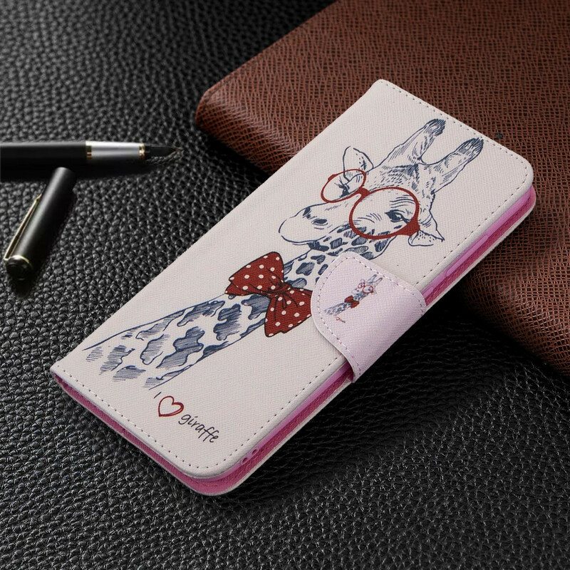 Flip Case Samsung Galaxy M11 Taitava Kirahvi