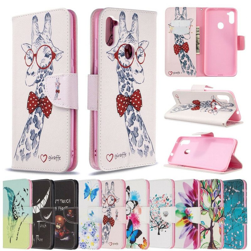 Flip Case Samsung Galaxy M11 Taitava Kirahvi