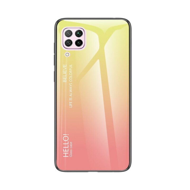 Case Huawei P40 Lite Karkaistu Lasi Hello