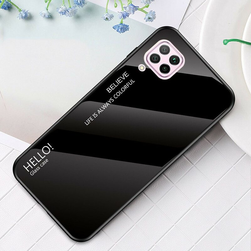 Case Huawei P40 Lite Karkaistu Lasi Hello