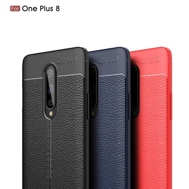 Kuori OnePlus 8 Kaksilinjainen Litsi-nahkaefekti