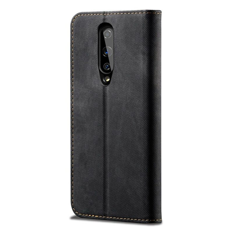 Puhelinkuoret OnePlus 8 Kotelot Flip Faux Leather Jeans Texture