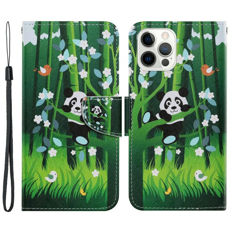 Flip Case iPhone 13 Pro Panda Kävely