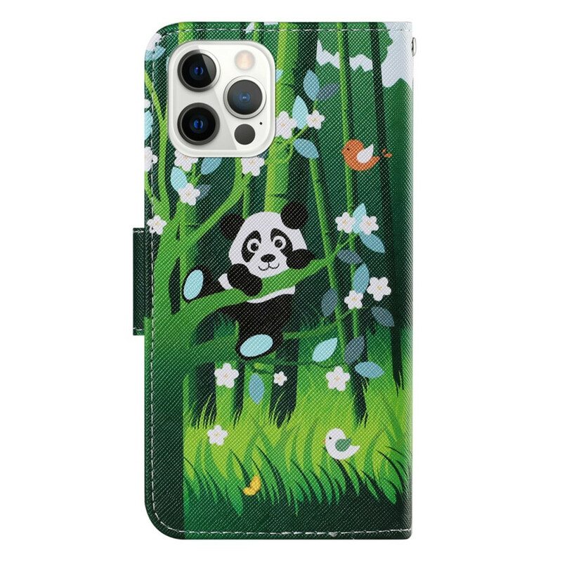 Flip Case iPhone 13 Pro Panda Kävely