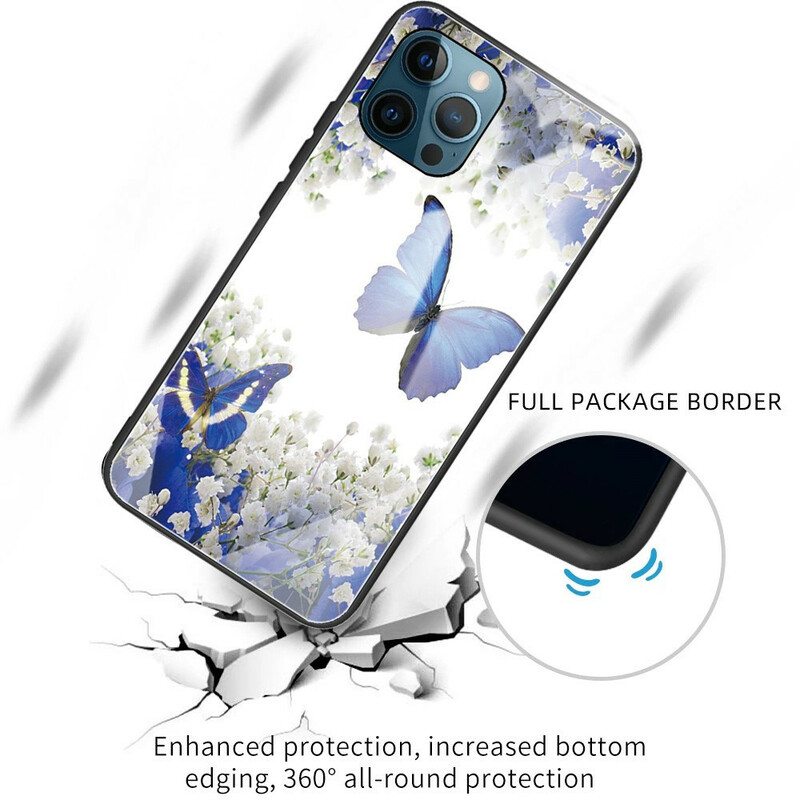 Kuori iPhone 13 Pro Butterflies Design Karkaistu Lasi