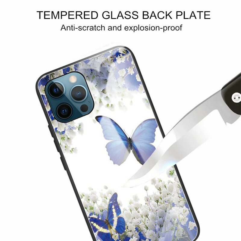 Kuori iPhone 13 Pro Butterflies Design Karkaistu Lasi