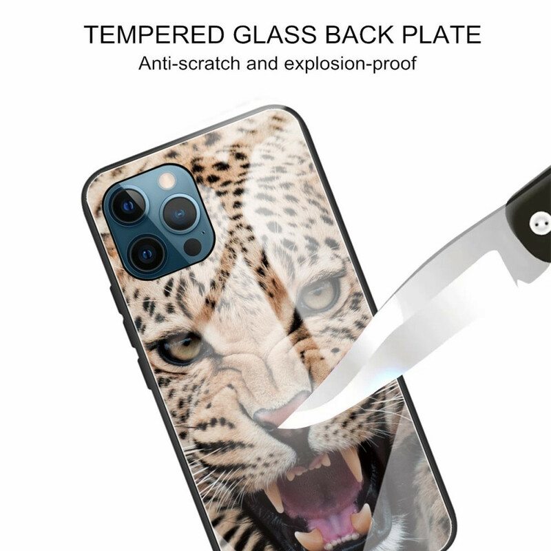 Kuori iPhone 13 Pro Leopard Karkaistu Lasi