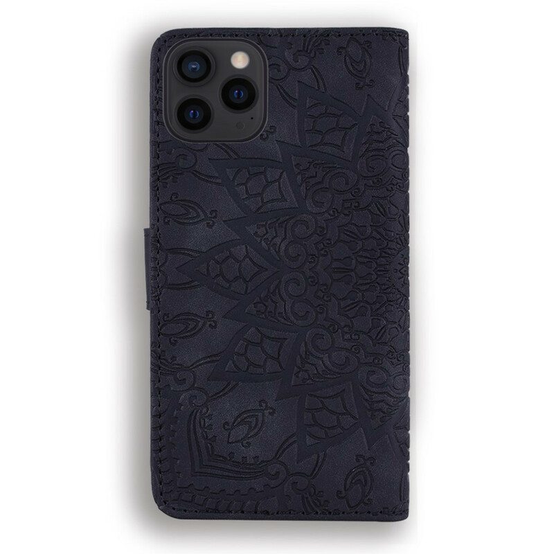 Nahkakotelo iPhone 13 Pro Barokki-mandala