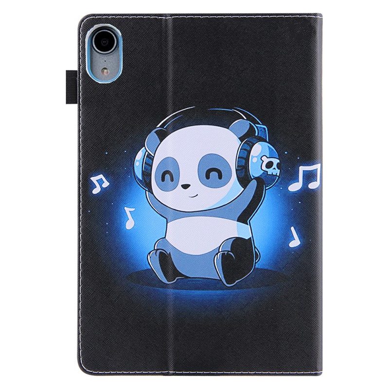 Nahkakotelo iPad Mini 6 (2021) Panda Kuulokkeissa