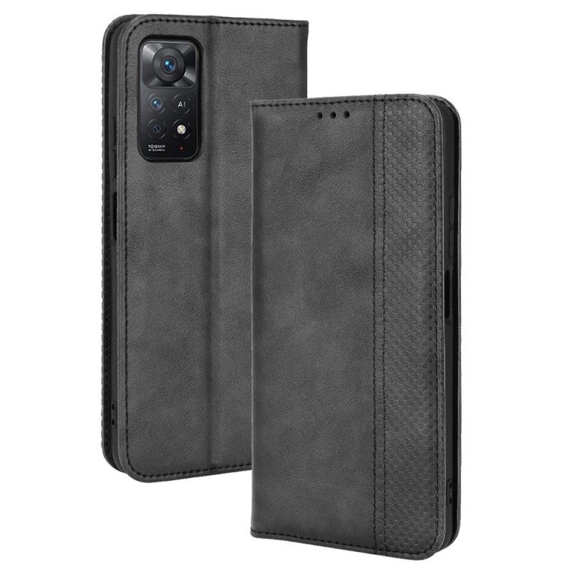 Puhelinkuoret Xiaomi Redmi Note 11 Pro / 11 Pro 5G Kotelot Flip Tyylitelty Vintage-nahkaefekti