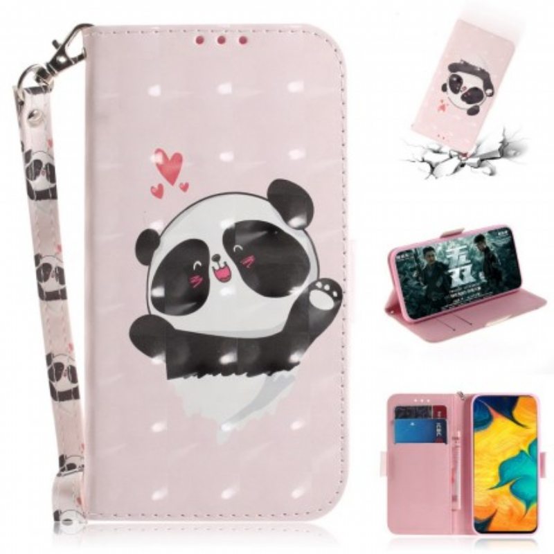 Kotelot Samsung Galaxy A30 Suojaketju Kuori Panda Love With Lanyard