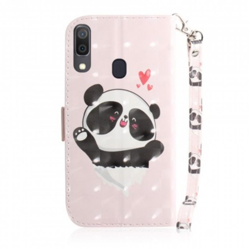 Kotelot Samsung Galaxy A30 Suojaketju Kuori Panda Love With Lanyard