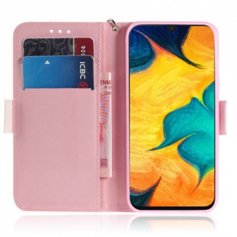 Kotelot Samsung Galaxy A30 Suojaketju Kuori Panda Love With Lanyard