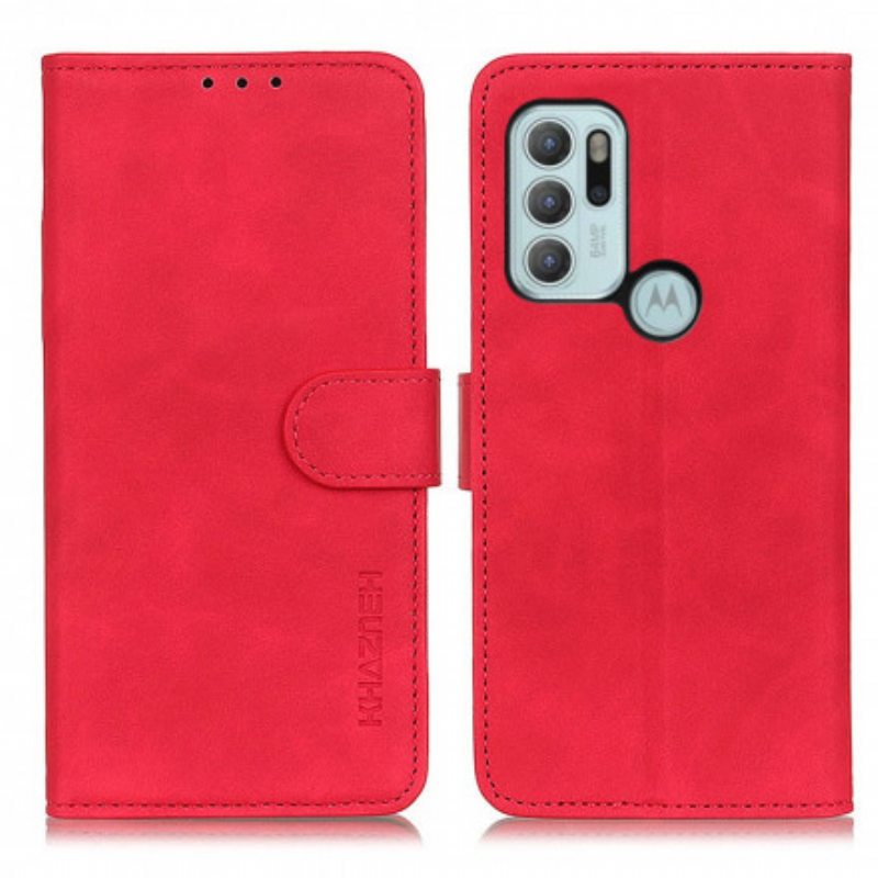 Flip Case Moto G60S Khazneh Vintage Nahkaefekti