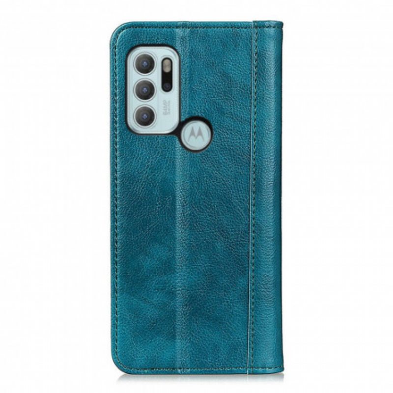 Puhelinkuoret Moto G60S Kotelot Flip Litchi Split Leather -versio