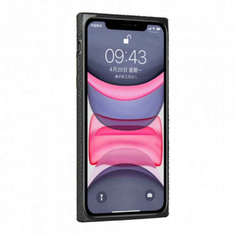 Case iPhone 11 Aitoa Litsi-nahkaa Hihnalla