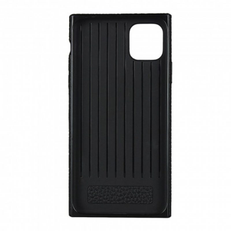 Case iPhone 11 Aitoa Litsi-nahkaa Hihnalla