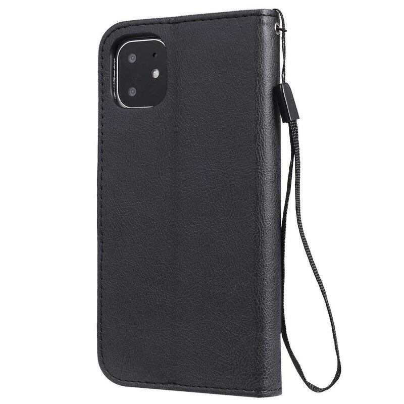 Kotelot iPhone 11 Suojaketju Kuori Strappy Leather Effect