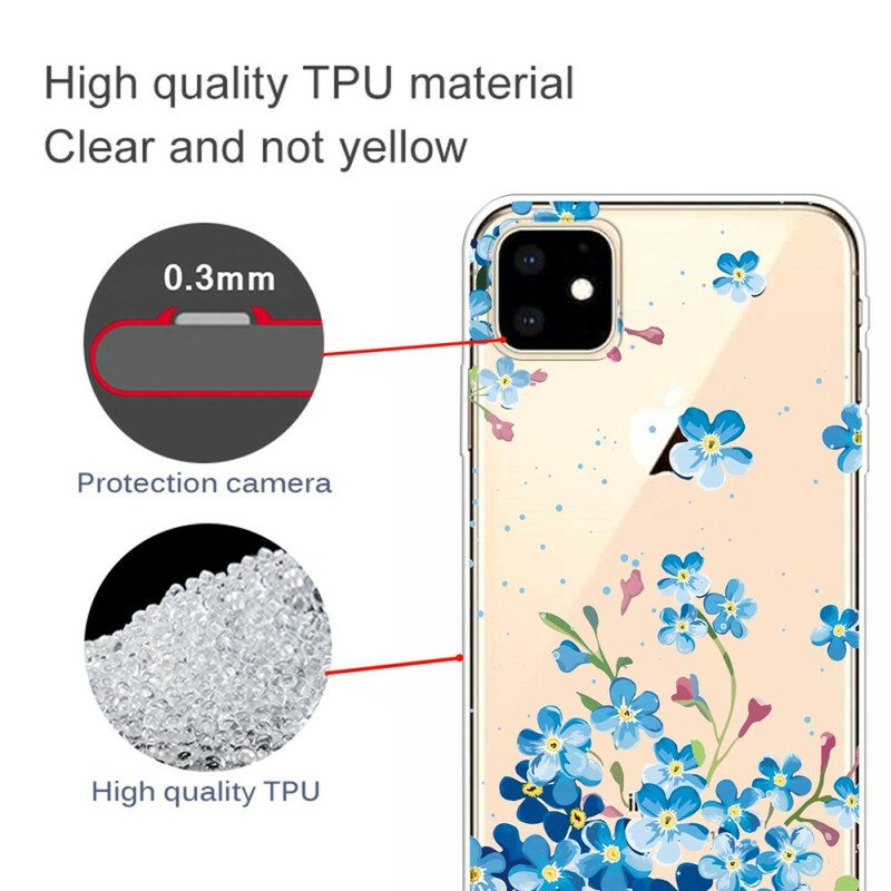 Kuori iPhone 11 Kimppu Sinisiä Kukkia