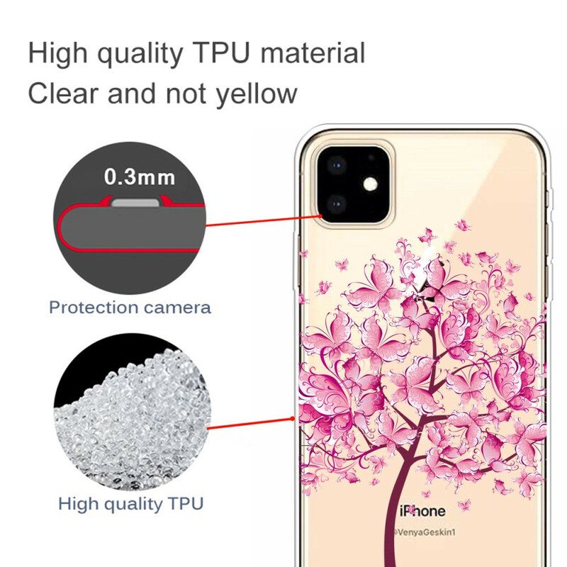 Kuori iPhone 11 Pinkki Puun Latva