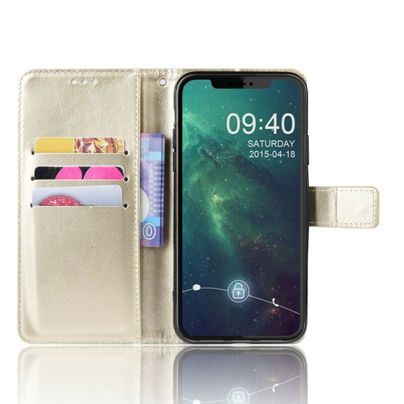 Nahkakotelo iPhone 11 Suojaketju Kuori Leather Effect Color Strappy