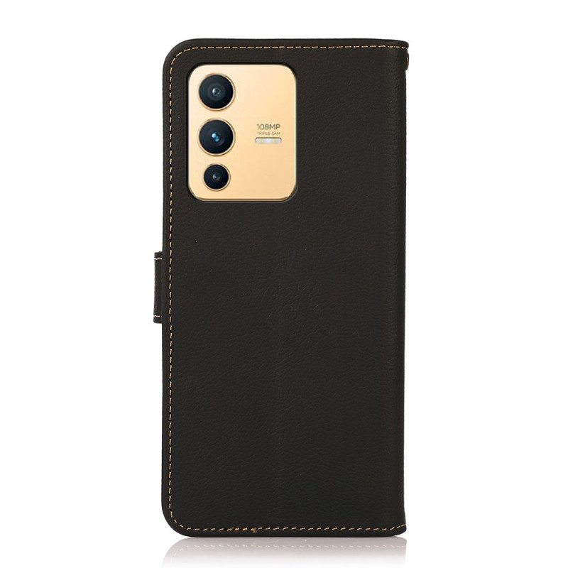 Flip Case Vivo V23 5G Khazneh Rfid Aitoa Nahkaa