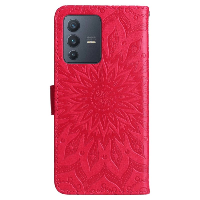 Kotelot Vivo V23 5G Mandala-aurinko Kaulanauhalla