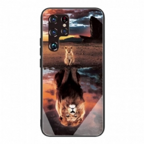 Case Samsung Galaxy S22 Ultra 5G Lion Cub's Dream Karkaistu Lasi