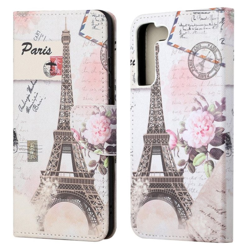 Kotelot Samsung Galaxy S22 Ultra 5G Retro Eiffel-torni