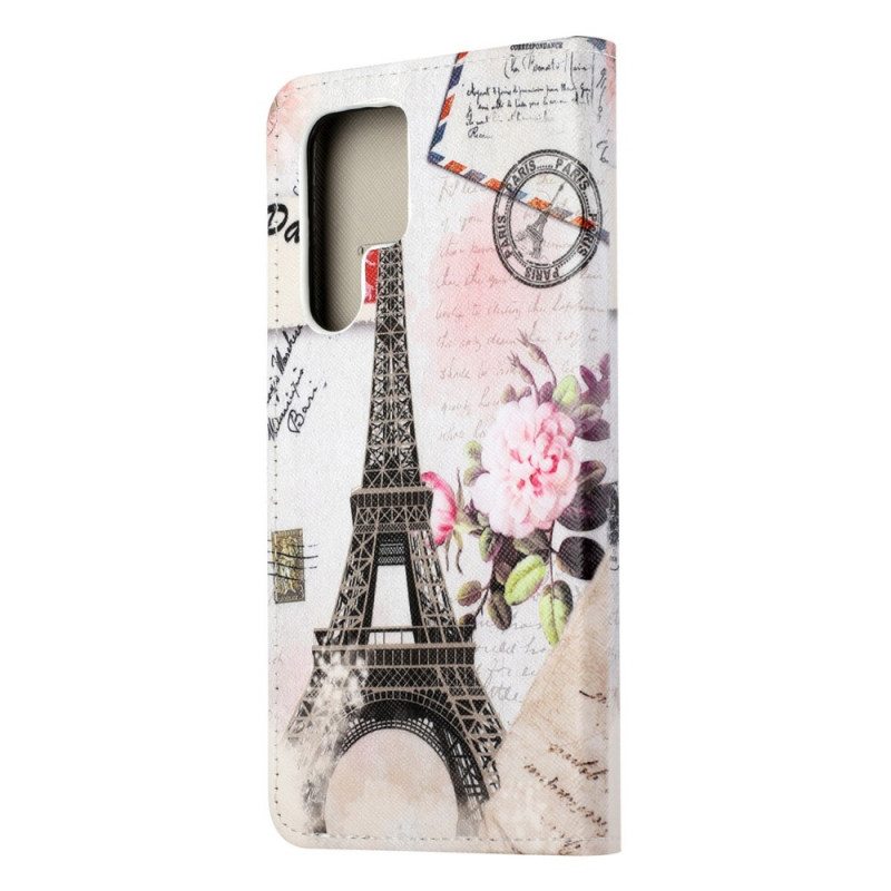 Kotelot Samsung Galaxy S22 Ultra 5G Retro Eiffel-torni