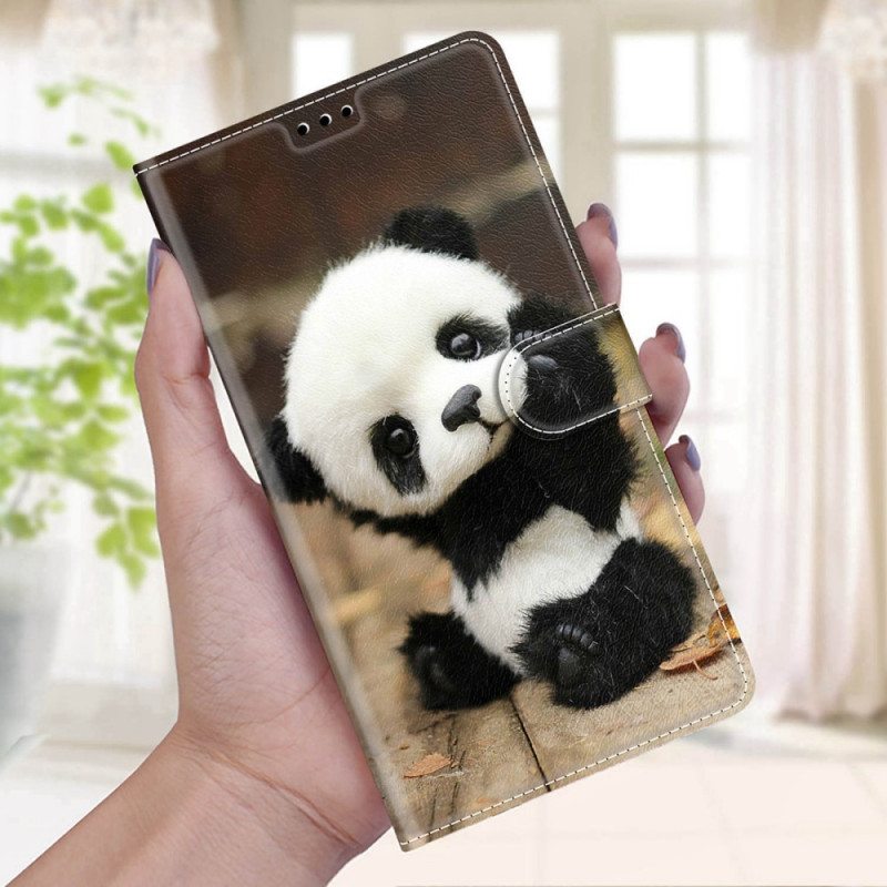 Kotelot Samsung Galaxy S22 Ultra 5G Suojaketju Kuori Pelaa Little Pandaa Hihnalla