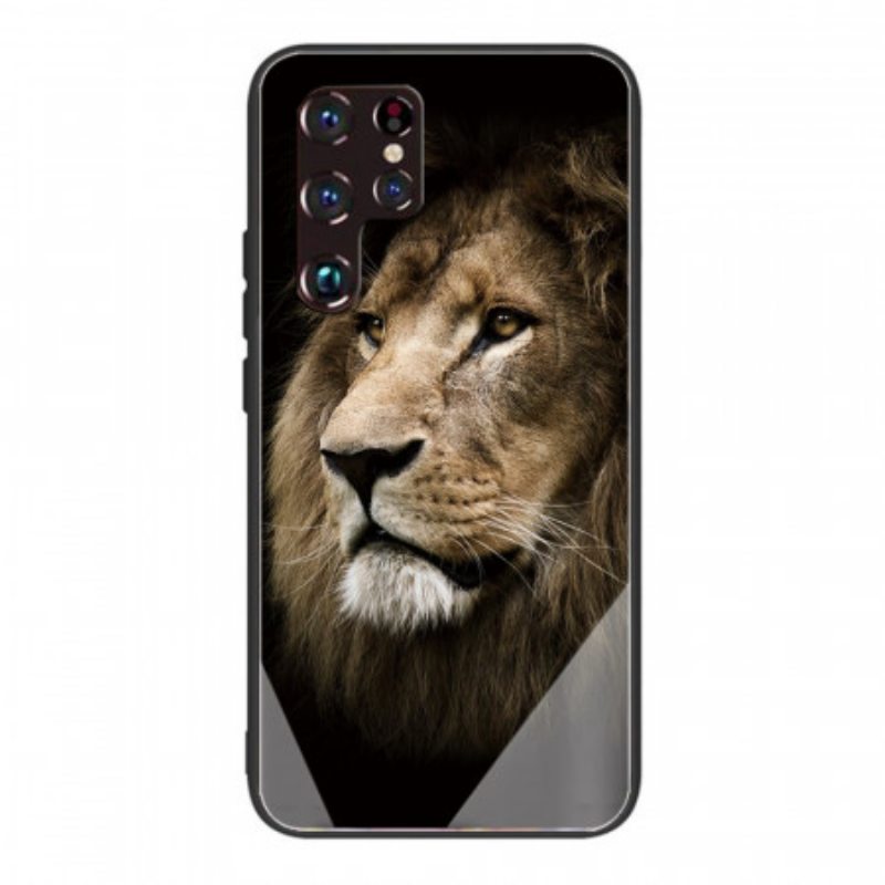 Kuori Samsung Galaxy S22 Ultra 5G Lion Head Karkaistu Lasi