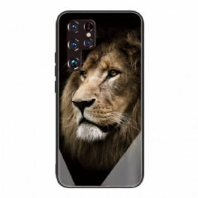 Kuori Samsung Galaxy S22 Ultra 5G Lion Head Karkaistu Lasi