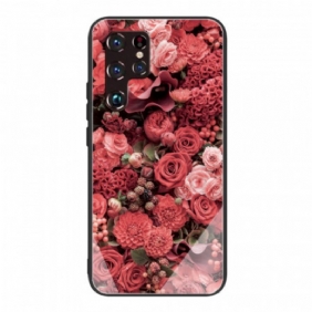 Kuori Samsung Galaxy S22 Ultra 5G Rose Flowers Karkaistu Lasi