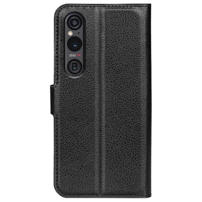 Nahkakotelo Sony Xperia 1 Vi Classic Litchi Faux Leather