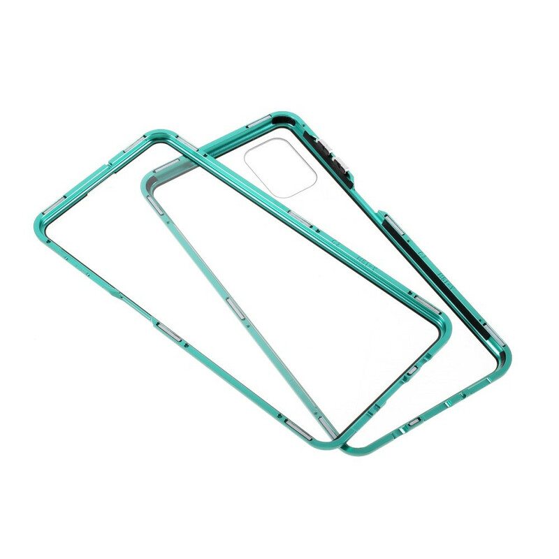 Case Samsung Galaxy M51 Metallireunat Ja Karkaistu Lasi