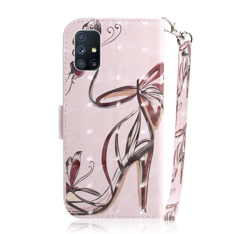 Flip Case Samsung Galaxy M51 Suojaketju Kuori Hihnallinen Pumppu