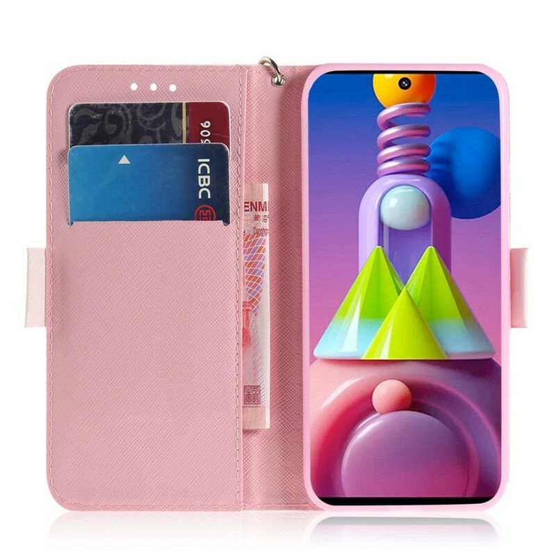 Flip Case Samsung Galaxy M51 Suojaketju Kuori Hihnallinen Pumppu