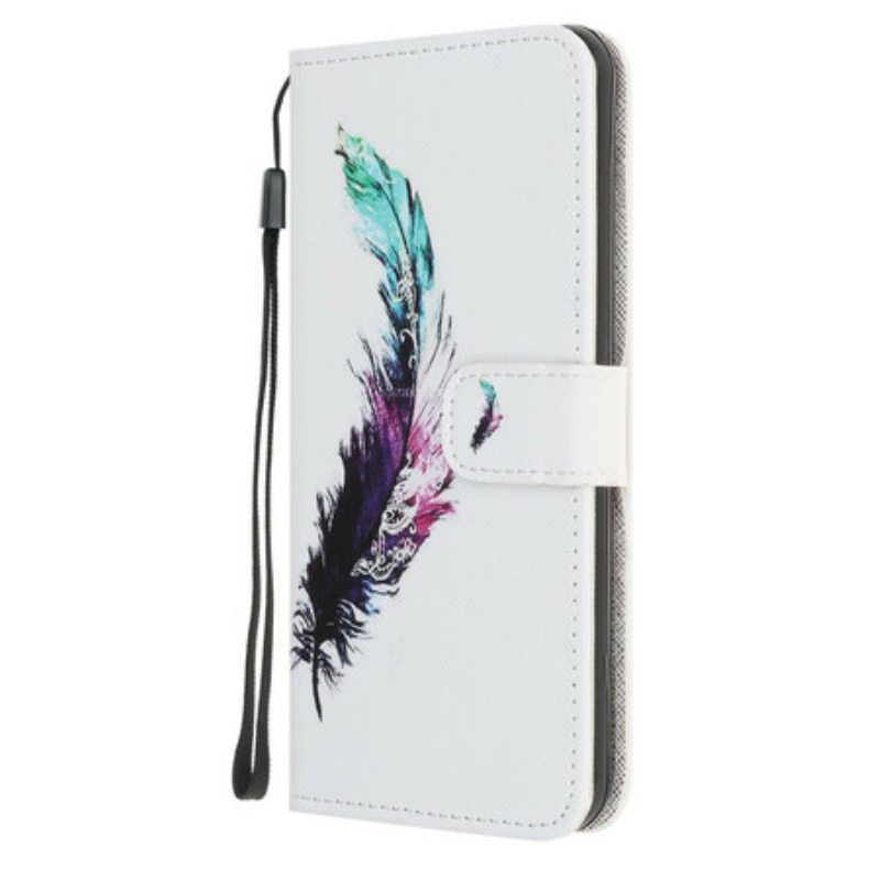 Flip Case Huawei P40 Lite 5G Suojaketju Kuori Sulka Kaulanauhalla