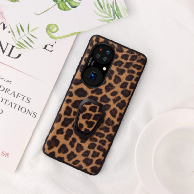 Case Huawei P50 Leopard-tyylinen Rengastuki