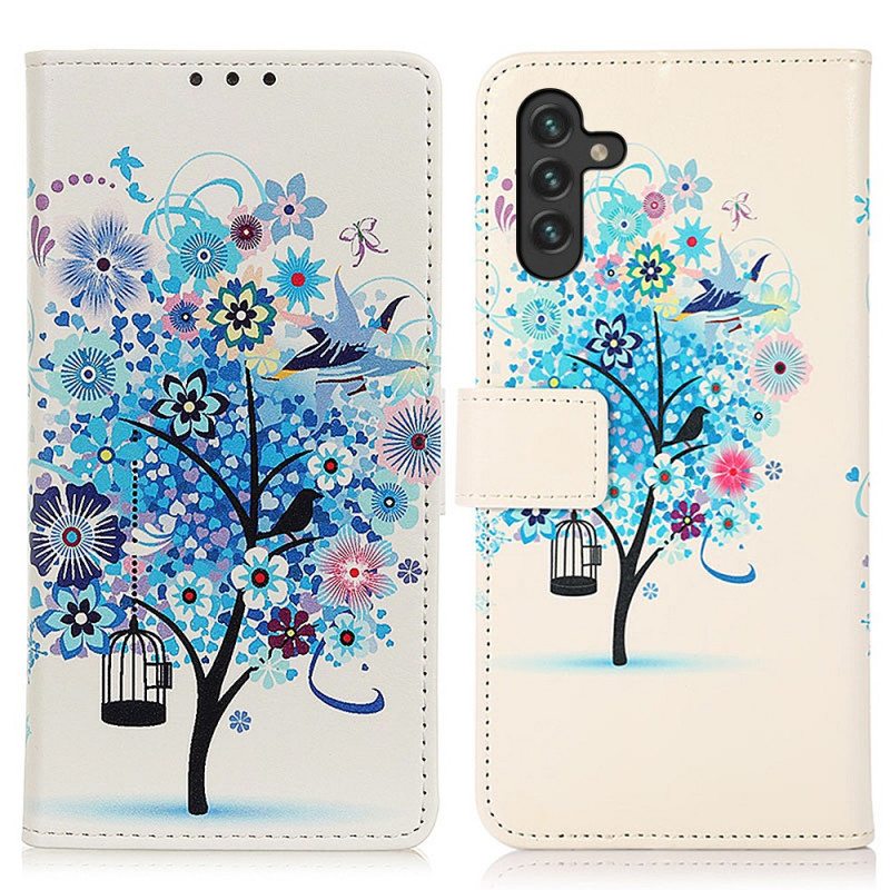 Flip Case Samsung Galaxy A13 5G / A04s Kukkiva Puu