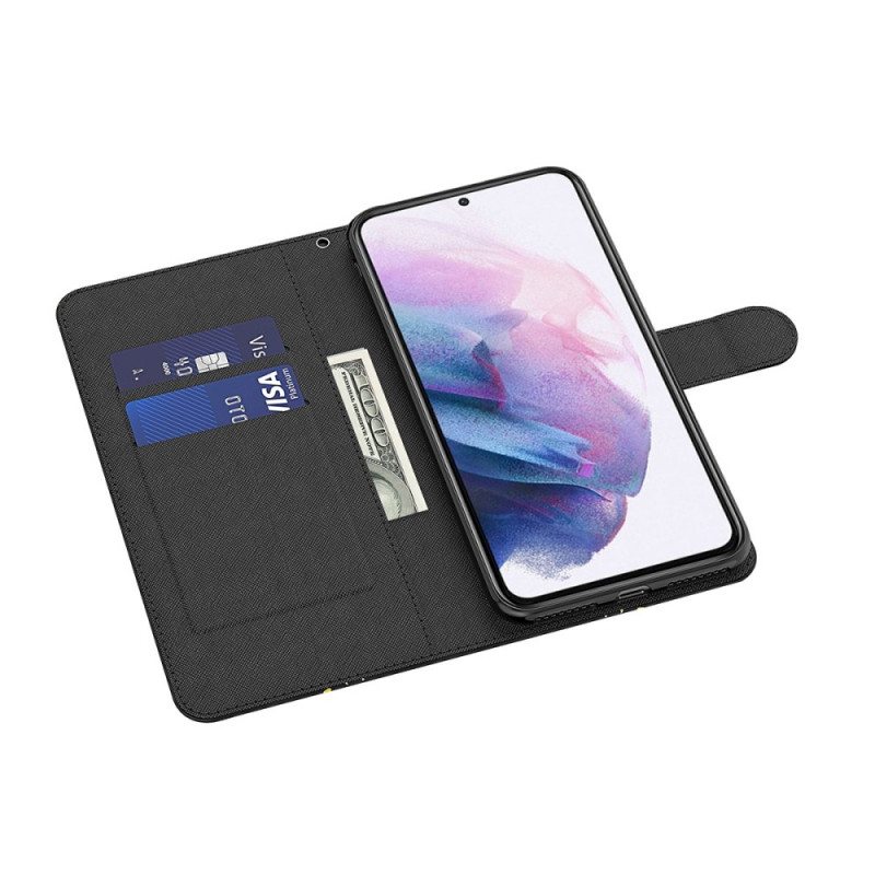 Flip Case Samsung Galaxy A13 5G / A04s Marmorimuotoilu Kaulanauhalla