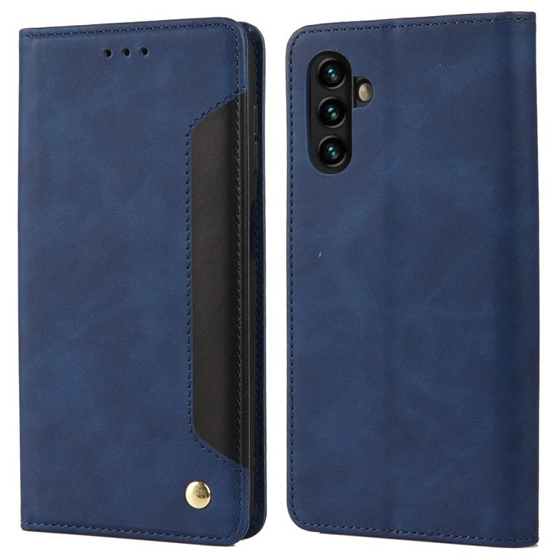 Puhelinkuoret Samsung Galaxy A13 5G / A04s Kotelot Flip Kaksisävyinen Business Leather -efekti