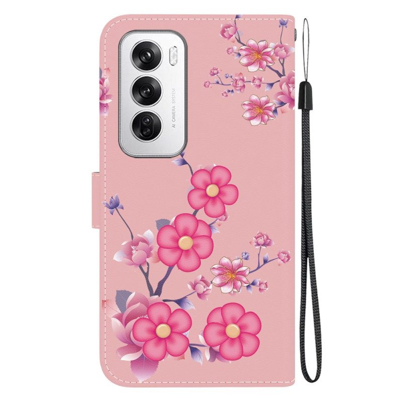 Kotelot Oppo Reno 12 5g Sakura Hihnalla